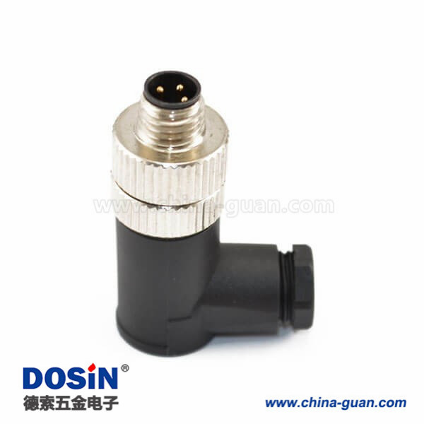 M8插头IP67防水90度弯角组装式接线3芯A型公插头工业航空连接器 M8插头IP67防水90度弯角组装式接线3芯A型公插头工业航空连接器