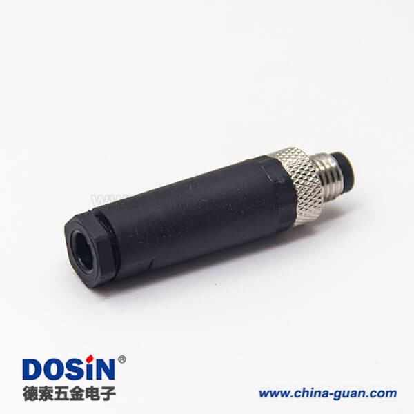 塑料m8连接器4芯公插直式不带屏蔽锁接接线 塑料m8连接器4芯公插直式不带屏蔽锁接接线