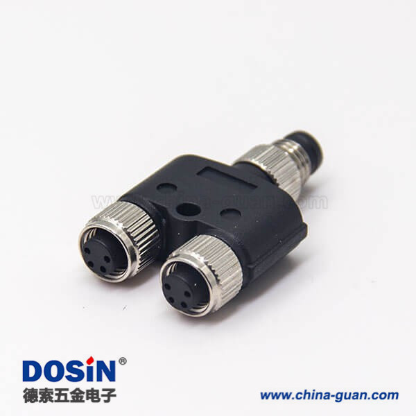m8 y型连接器4pin一公转两母转接头 m8 y型连接器4pin一公转两母转接头