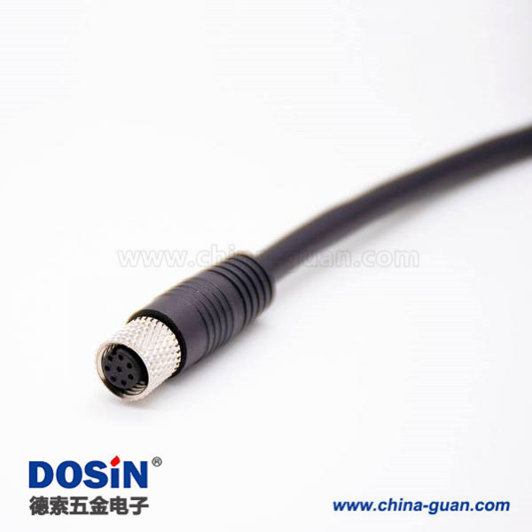 注塑线M8连接器8针母头直式单边注塑线A编码1米 注塑线M8连接器8针母头直式单边注塑线A编码1米