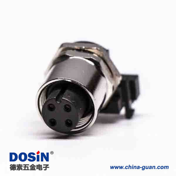 10pcs M12四芯接头A型板端弯头插板母座子防水传感器 10pcs M12四芯接头A型板端弯头插板母座子防水传感器
