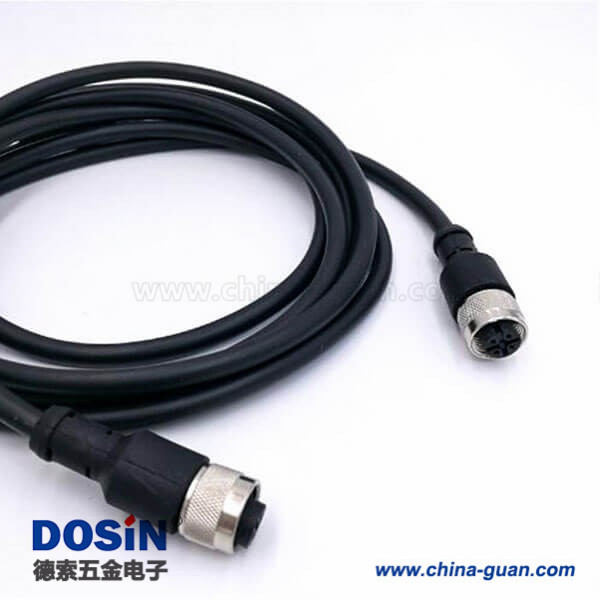 M12 4芯成型线母头转母头直式带线1M AWG22插头防水连接器不带屏蔽 M12 4芯成型线母头转母头直式带线1M AWG22插头防水连接器不带屏蔽