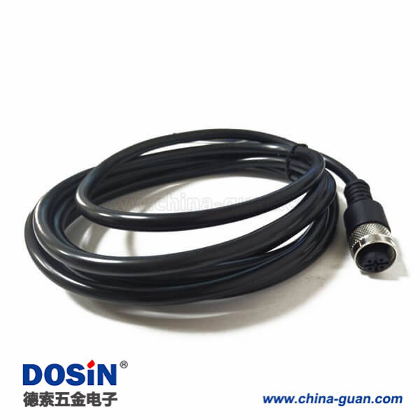 M12 IP67防水线3芯公头直式单边PVC线束1.5M AWG24不带屏蔽A扣 M12 IP67防水线3芯公头直式单边PVC线束1.5M AWG24不带屏蔽A扣