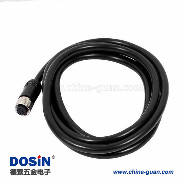 IP67防水连接器 M12连接器12Pin A-Code 母直头带线航空插头1M AWG22不带屏蔽 IP67防水连接器 M12连接器12Pin A-Code 母直头带线航空插头1M AWG22不带屏蔽