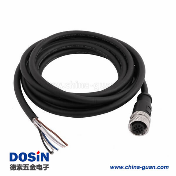 M12连接器5P A型 公头成型式带线1.5M AWG22插头防水A扣不带屏蔽 M12连接器5P A型 公头成型式带线1.5M AWG22插头防水A扣不带屏蔽