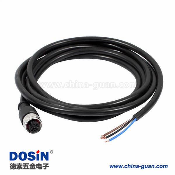 M12 4Pin连接器 A-code母头直头成型式带线1.5M AWG22型IP67防水不带屏蔽 M12 4Pin连接器 A-code母头直头成型式带线1.5M AWG22型IP67防水不带屏蔽