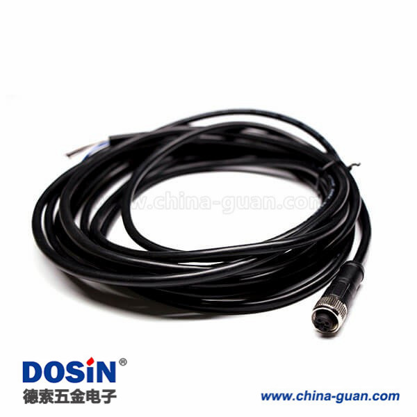M12注塑线5pin B型防呆位母直头成型式带线5M AWG22 PVC M12注塑线5pin B型防呆位母直头成型式带线5M AWG22 PVC