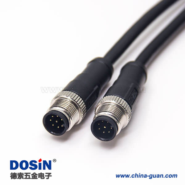 m12电缆插头单边直式8芯注塑线A型公头不带屏蔽1M AWG22 2条装 m12电缆插头单边直式8芯注塑线A型公头不带屏蔽1M AWG22 2条装