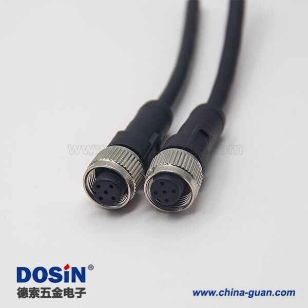 m12标准电缆A编码5芯母头直式180度注塑线不带屏蔽双边1M AWG22 m12标准电缆A编码5芯母头直式180度注塑线不带屏蔽双边1M AWG22
