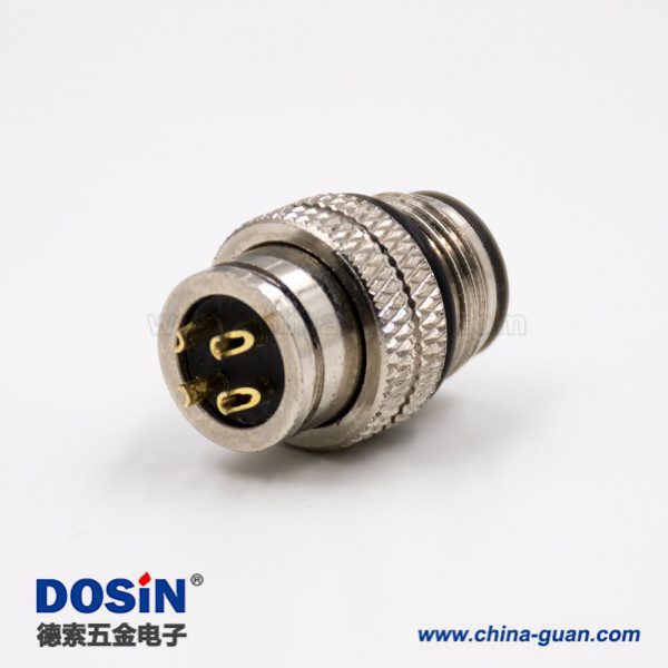 M12连接器4芯注塑成型式接头A扣公头防水直式带屏蔽传感器 M12连接器4芯注塑成型式接头A扣公头防水直式带屏蔽传感器