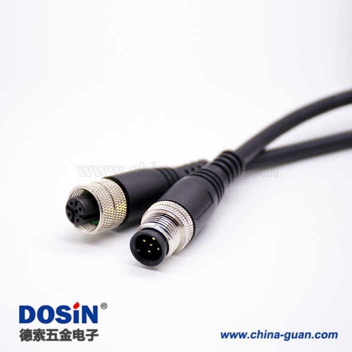 m12连接器5孔公转母有直式m12注塑线A编码 m12连接器5孔公转母有直式m12注塑线A编码