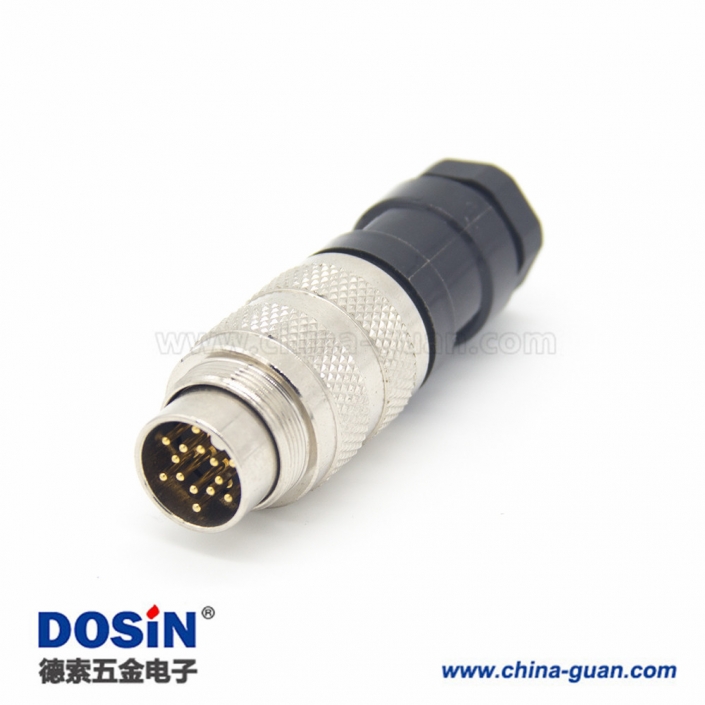 工业电缆插头 M16 14芯直式接线公头连接器 工业电缆插头 M16 14芯直式接线公头连接器