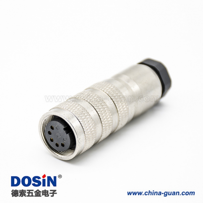 对接连接器M16连接器 5芯母插头和公插座一套前锁板焊线带屏蔽 对接连接器M16连接器 5芯母插头和公插座一套前锁板焊线带屏蔽