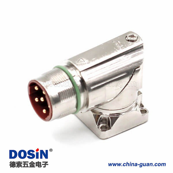M23重载连接器弯角6芯公插座工业连接器 M23重载连接器弯角6芯公插座工业连接器