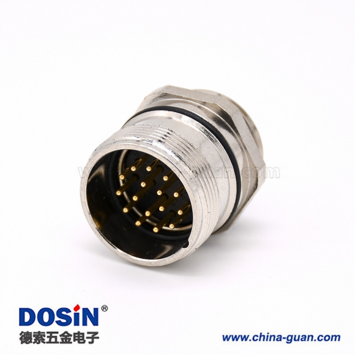 工业连接器插座 M623 16芯 直式板端接线公插座 工业连接器插座 M623 16芯 直式板端接线公插座