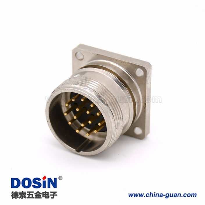16芯连接器 M623 直式接线四孔法兰公插座 16芯连接器 M623 直式接线四孔法兰公插座