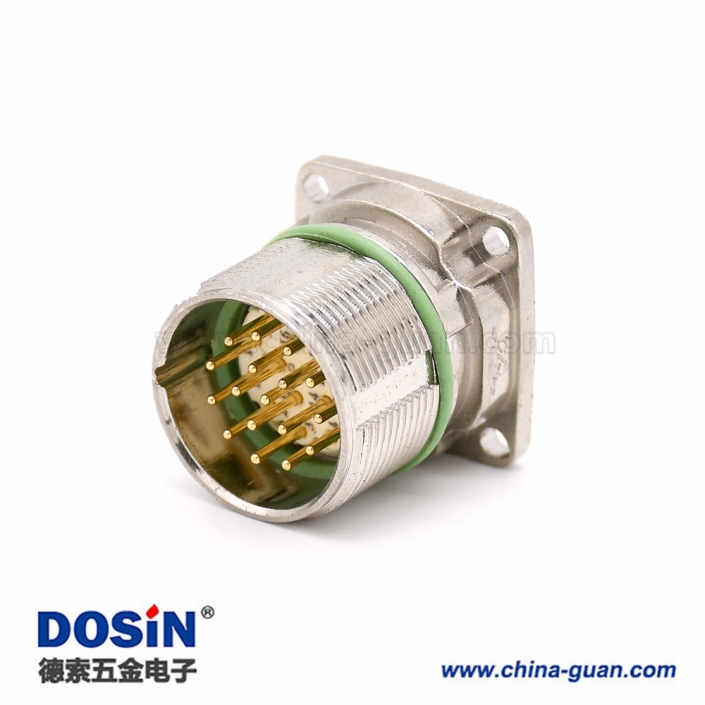 M系列连接器 M623 17芯直式公母四孔法兰防水插座 M系列连接器 M623 17芯直式公母四孔法兰防水插座