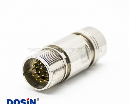插头M23 17针公头直式焊线连接器