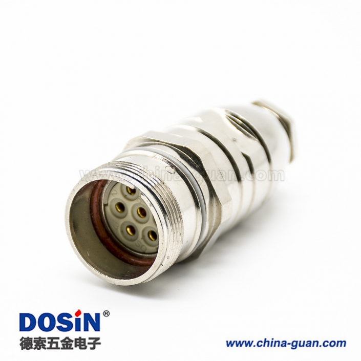 6芯连接器M23直式焊线连接器 6芯连接器M23直式焊线连接器