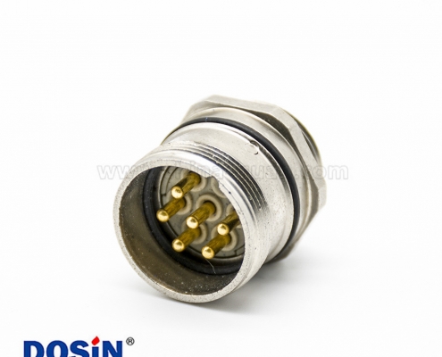 直式M23连接器6针公头焊线连接器