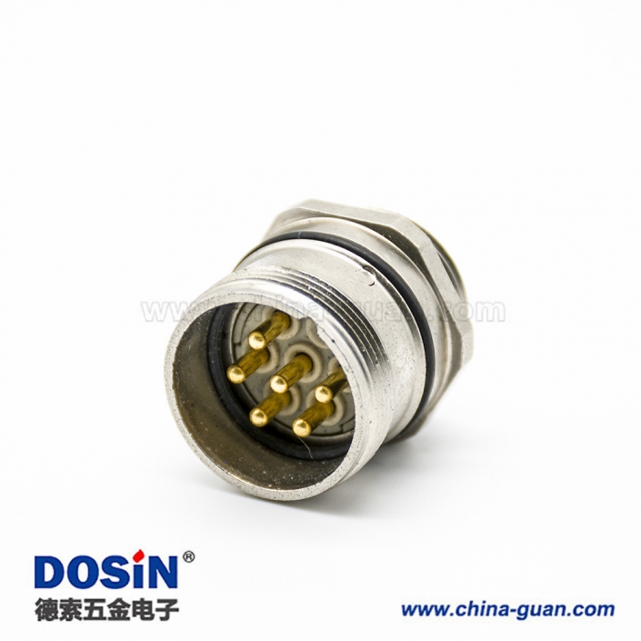 直式M23连接器6针公头焊线连接器 直式M23连接器6针公头焊线连接器