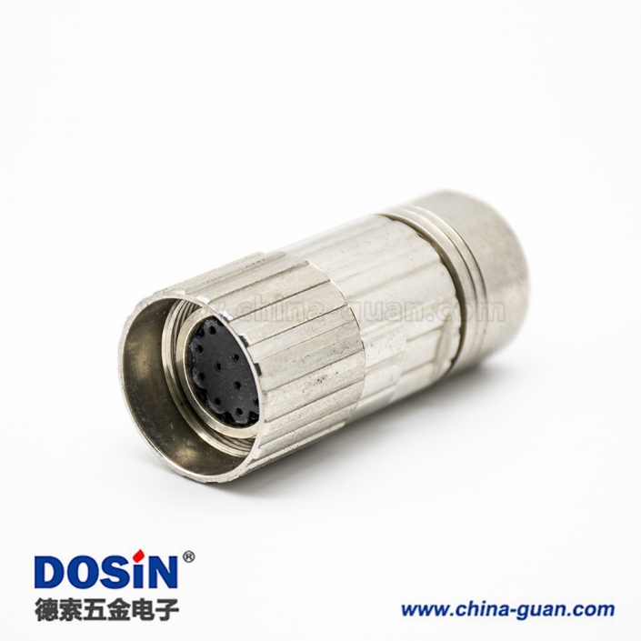 安费诺M23连接器直式母头焊线式连接器 安费诺M23连接器直式母头焊线式连接器