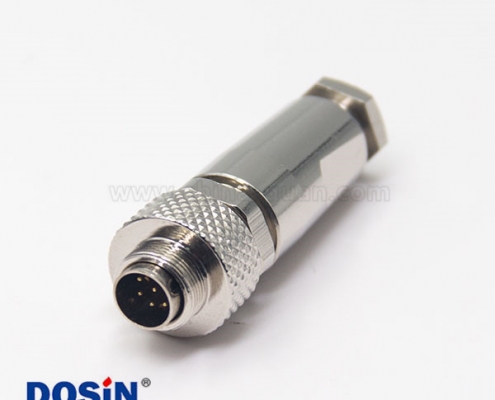 金属连接器M9公头直式8芯组装接头