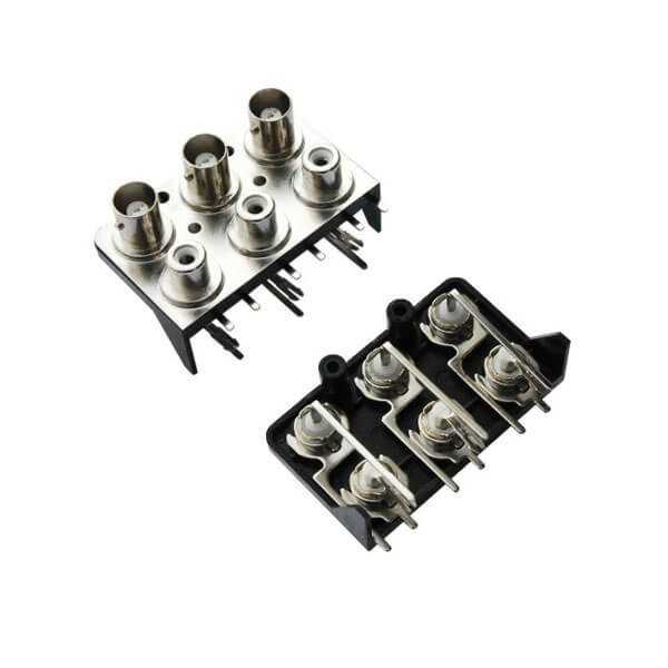 pcb连接器插座带RCA弯式BNC射频同轴母头DOSIN-801-0027 pcb连接器插座带RCA弯式BNC射频同轴母头DOSIN-801-0027