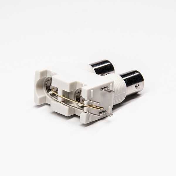 bnc接口白色塑胶外壳绝缘弯式母头PCB板端DOSIN-801-0093 bnc接口白色塑胶外壳绝缘弯式母头PCB板端DOSIN-801-0093