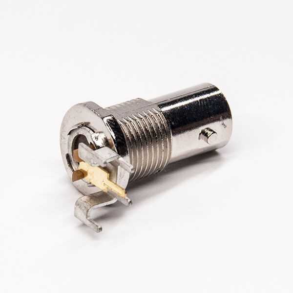 弯式射频同轴穿墙锌合金BNC连接器PCB板端DOSIN-801-0143