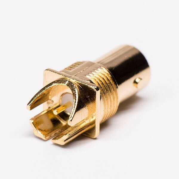 镀金PCB贴板直式母头BNC射频同轴连接器DOSIN-801-0075 镀金PCB贴板直式母头BNC射频同轴连接器DOSIN-801-0075