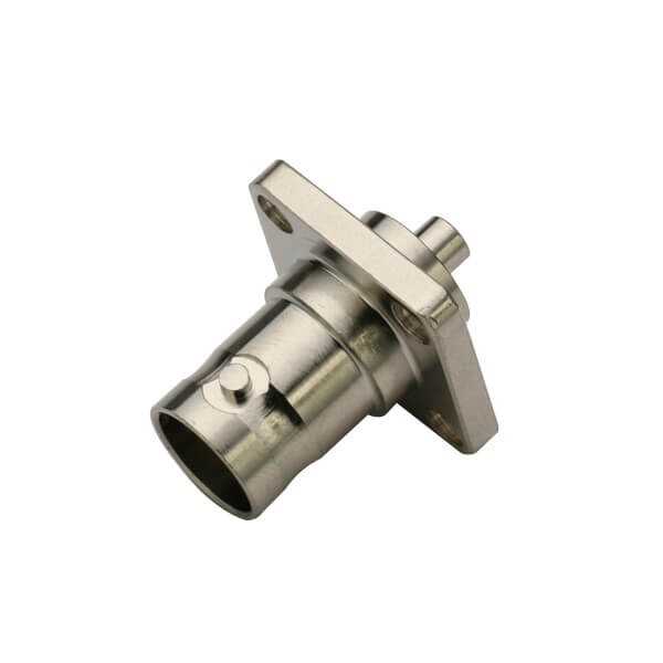 4孔方形法兰直式母头镀锌防水BNC同轴线缆连接器DOSIN-801-1015 4孔方形法兰直式母头镀锌防水BNC同轴线缆连接器DOSIN-801-1015