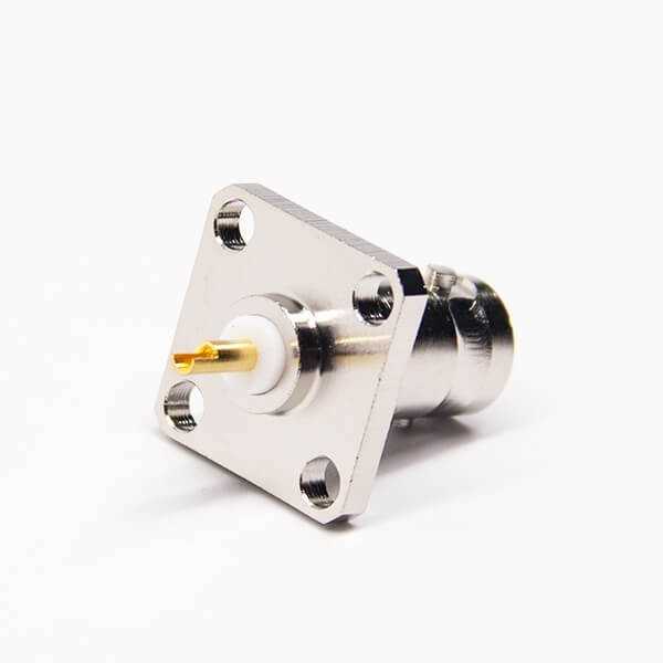 BNC4孔方形法兰直式射频同轴连接器母头PCB板端DOSIN-801-1022 BNC4孔方形法兰直式射频同轴连接器母头PCB板端DOSIN-801-1022