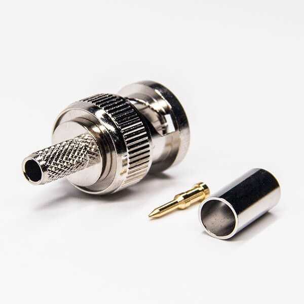 bnc公头连接器直式180度公针压接式接同轴线缆DOSIN-801-0369 bnc公头连接器直式180度公针压接式接同轴线缆DOSIN-801-0369