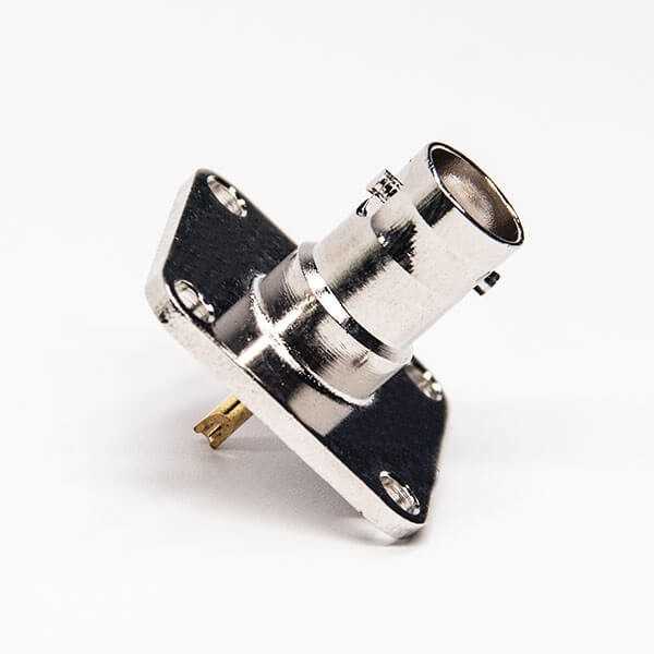 带法兰bnc连接器4孔法兰母头180度直式焊接式接线DOSIN-801-0424 带法兰bnc连接器4孔法兰母头180度直式焊接式接线DOSIN-801-0424