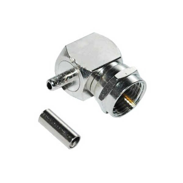 rf同轴连接器公头弯式压接接线RG179 F型连接器 DOSIN-803-0028 rf同轴连接器公头弯式压接接线RG179 F型连接器 DOSIN-803-0028
