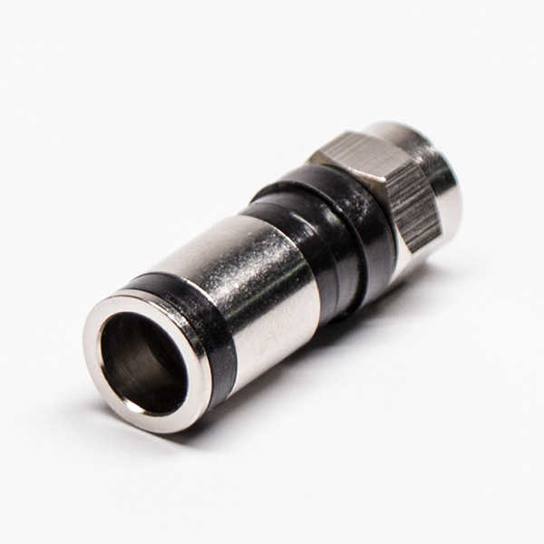 F头接头黑色公头直式同轴连接器压缩接RG6 DOSIN-803-0502 F头接头黑色公头直式同轴连接器压缩接RG6 DOSIN-803-0502
