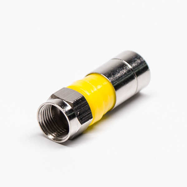 F头插头黄色公头直式同轴连接器压缩接RG6 DOSIN-803-0503 F头插头黄色公头直式同轴连接器压缩接RG6 DOSIN-803-0503