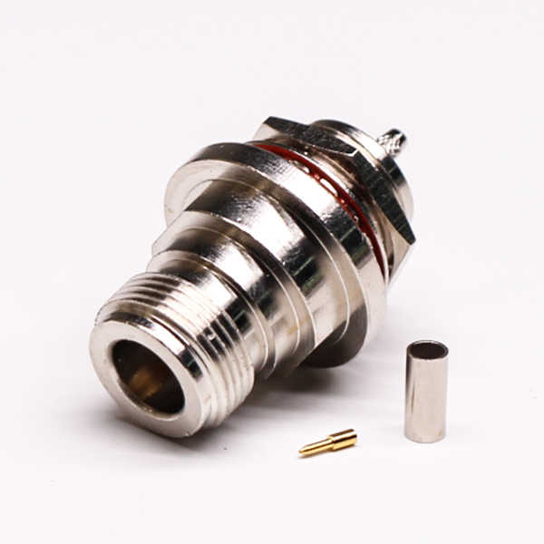 n型同轴连接器直式180度穿墙公头公针压接式接线 DOSIN-805-0322
