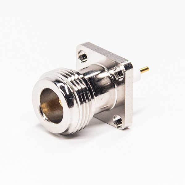 n型法兰连接器4孔直式插头母头插PCB板 DOSIN-805-0070
