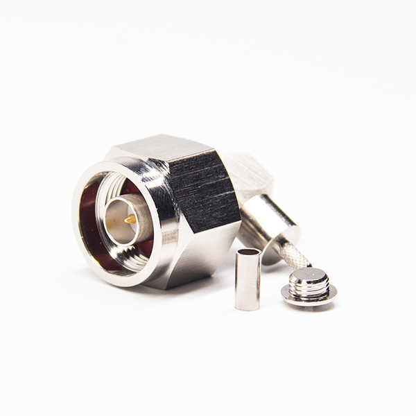 六角N头弯式90度公头连接器压接式接同轴线缆 DOSIN-805-0155