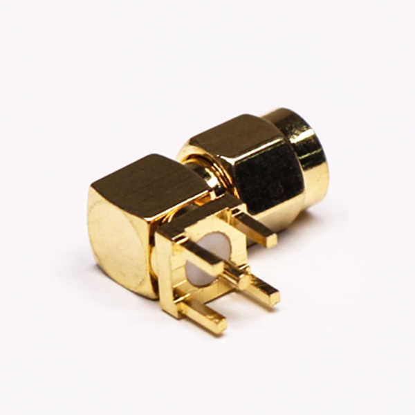 SMA公头公头针弯式射频连接器穿孔接PCB板DOSIN-806-0222