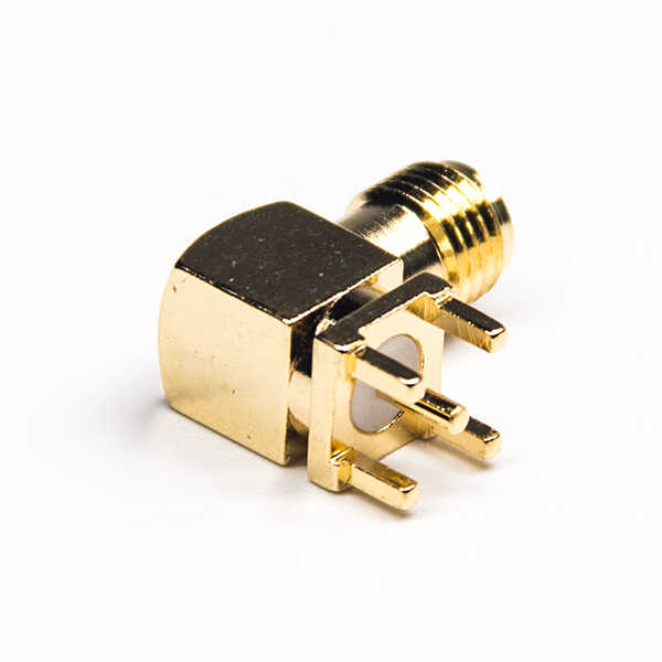 弯式母头sma连接器镀金穿孔接PCB板DS806FPR105