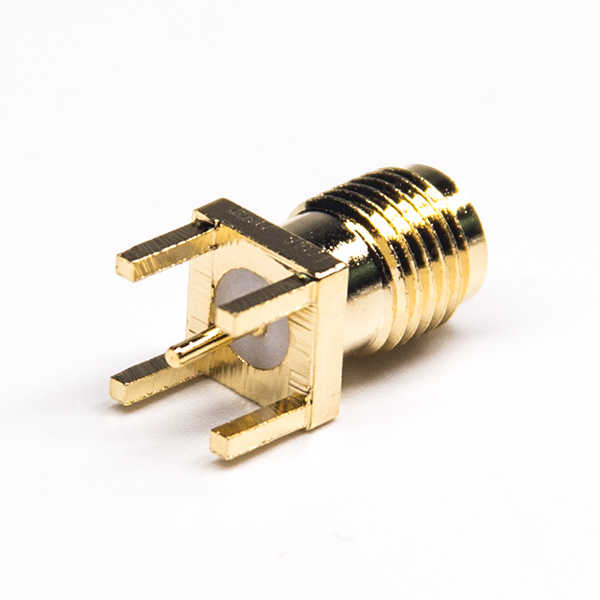 直式sma连接器直式母头穿孔接PCB板镀金DS806FPS102