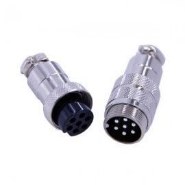 防水连接器7芯GX20直式对接航空插头公母 防水连接器7芯GX20直式对接航空插头公母