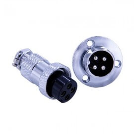 法兰接口连接器GX20 4芯直式法兰圆形防水公母连接器 法兰接口连接器GX20 4芯直式法兰圆形防水公母连接器