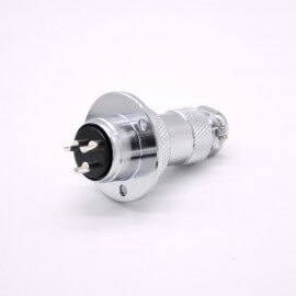 GX20航空连接器3芯母插头转公插座常规款直式法卡兰安装焊线 GX20航空连接器3芯母插头转公插座常规款直式法卡兰安装焊线