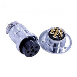 航空接头GX25 IP55直式防水连接器6芯法兰公母连接器 航空接头GX25 IP55直式防水连接器6芯法兰公母连接器