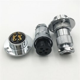 GX25-4芯大圆盘安装航空头母头公座防水电子连接器 GX25-4芯大圆盘安装航空头母头公座防水电子连接器