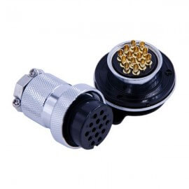 GX30-14芯航空插头对接法兰式公母连接器2套 GX30-14芯航空插头对接法兰式公母连接器2套